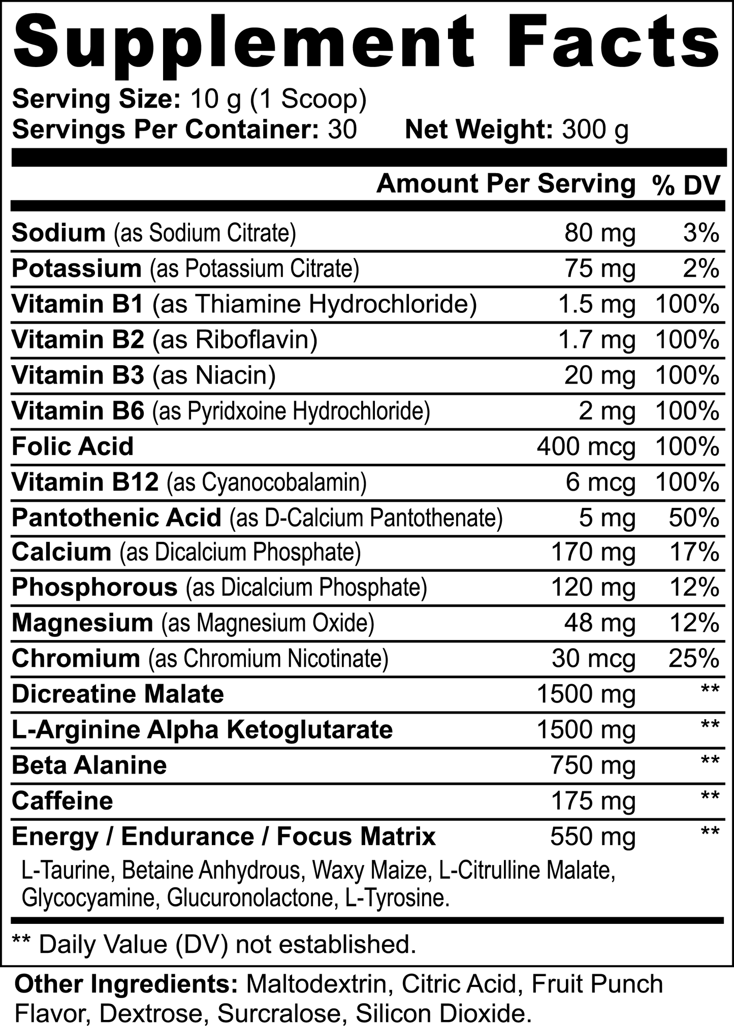 ELEVATED SHOCK Pre-Workout (Fruit Punch)