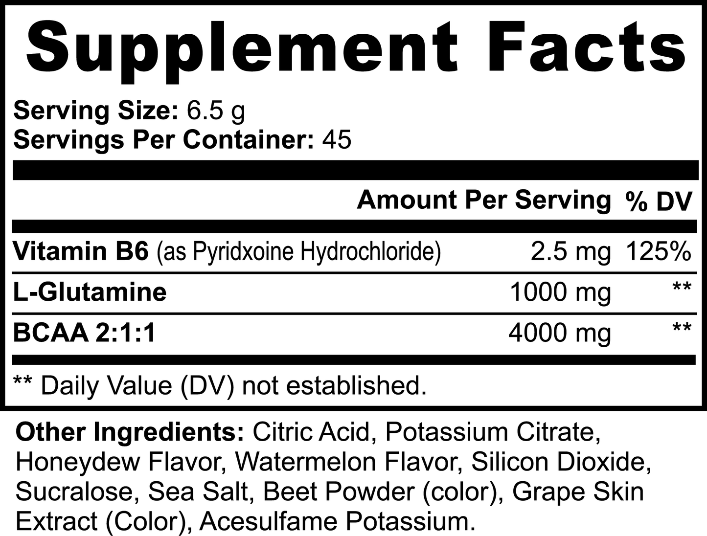 BCAA AMINO ACIDS (Honeydew/Watermelon) (FOH)